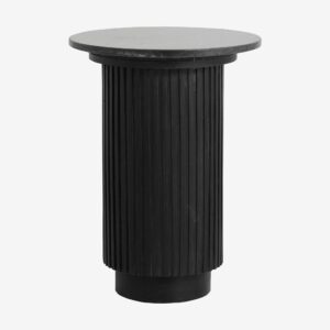 Nordal - ERIE rund sidebord - sort marmorplade - Ø40 Ã H54,5 cm